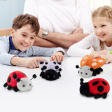 Six Pcs 4.72 Inch Ladybug Plush Toy Set Insect Stuffed Animals