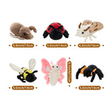 Plush Insect Toy Set with Bee Beetle Butterfly Moth Spider and Ladybug