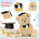 Cute celebratory graduation bear plush toy soft fur cap and diploma keepsake gift for achievement and success celebration