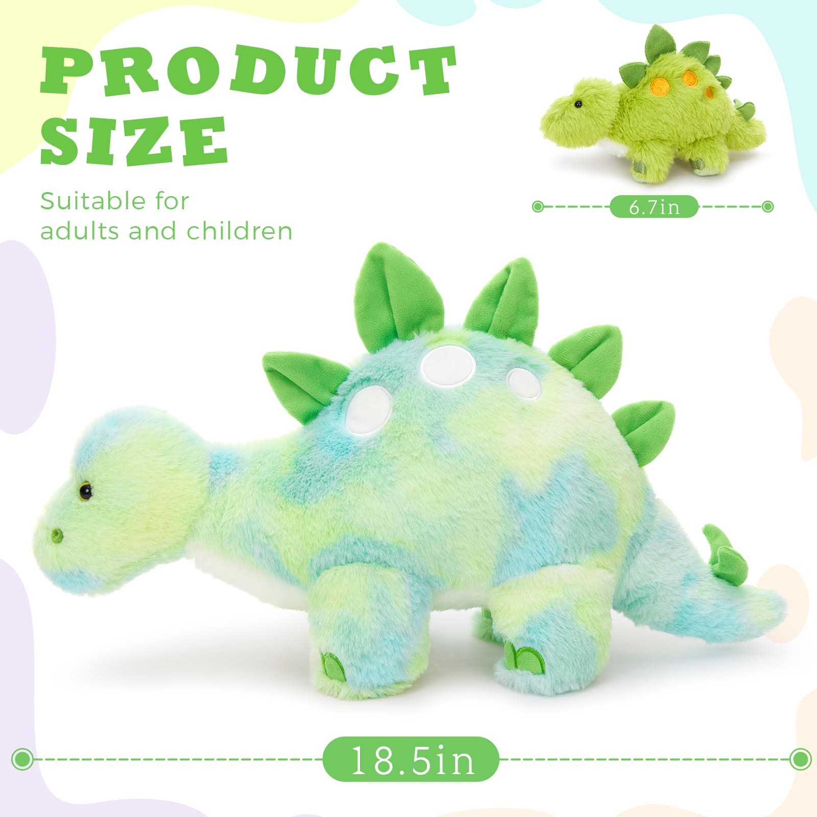 Stegosaurus Plush Toys Dinosaur Stuffed Animals, 18.5 Inches