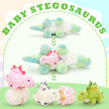 MorisMos Dinosaur Stuffed Animal, Dinosaur Plush Toys for Girls, Cute Dino Plushies, Mommy Dinosaurs,3 Baby & 2 Eggs Gifts Kids Boys Christmas Easter Birthday Children's Day (Night-Glowing Stegosaurus)