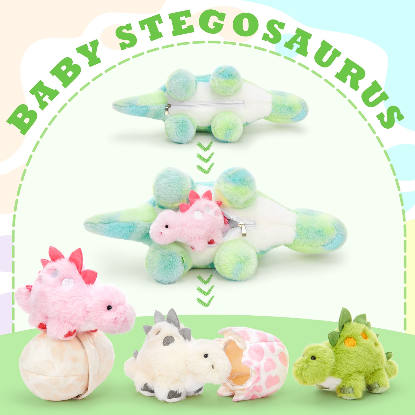 Stegosaurus Plush Toys Dinosaur Stuffed Animals, 18.5 Inches