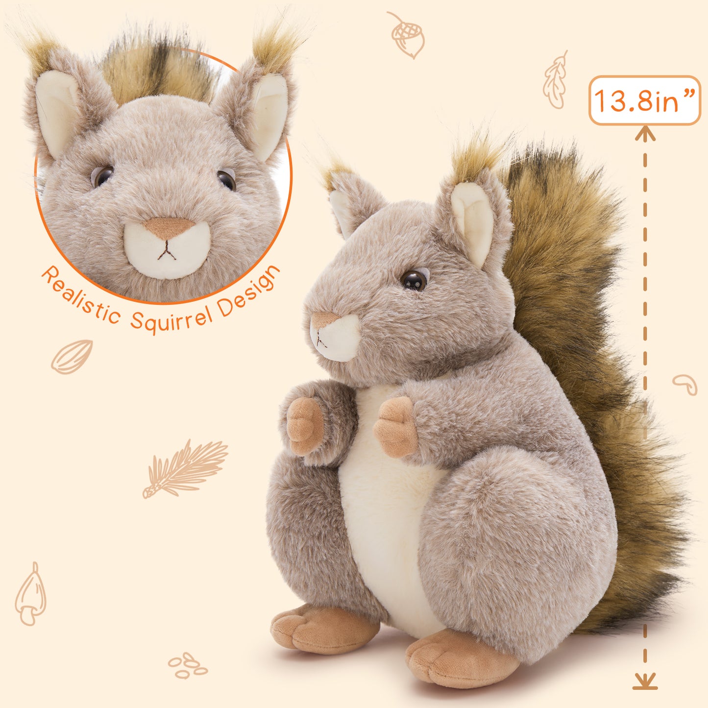 Squirrel Stuffed Animals Squirrel Plush Toys, 13.8 Inches