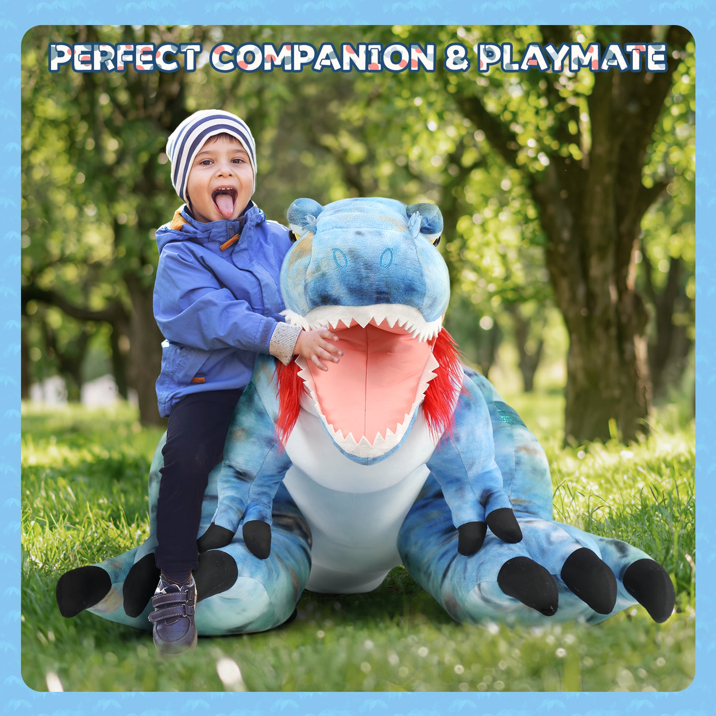 Life Size T Rex Plush Toy - Gitant Dino Stuffed Animals, 9.2 FT - Jumbo Dino Soft Toys - Huge Big Size Fluffy Plushy Fat Plushie - Jurassic Park Dinosaur Toys for Children - Jurassic Park Theme Baby Shower - Christmas/Birthday/Baby Shower/Thanksgiving/Graduation Gift Ideas - MorisMos Stuffed Animals - Free Shipping