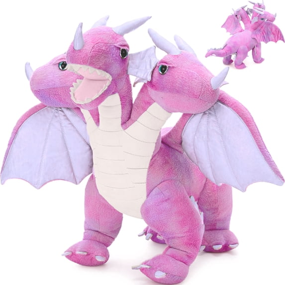 Tezituor 3-Headed Dragon Stuffed Animal 21.6" Giant Stuffed Dragon Plush Toy