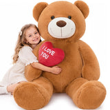Tezituor 47'' Teddy Bear Stuffed Animal Giant Bear Plush with I Love You Heart Plush Toy