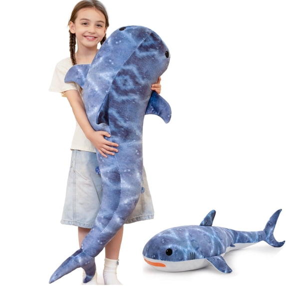 Tezituor 4ft Giant Whale Shark Stuffed Animal Large Ocean Whale Shark Plush Toy Soft Body Pillow