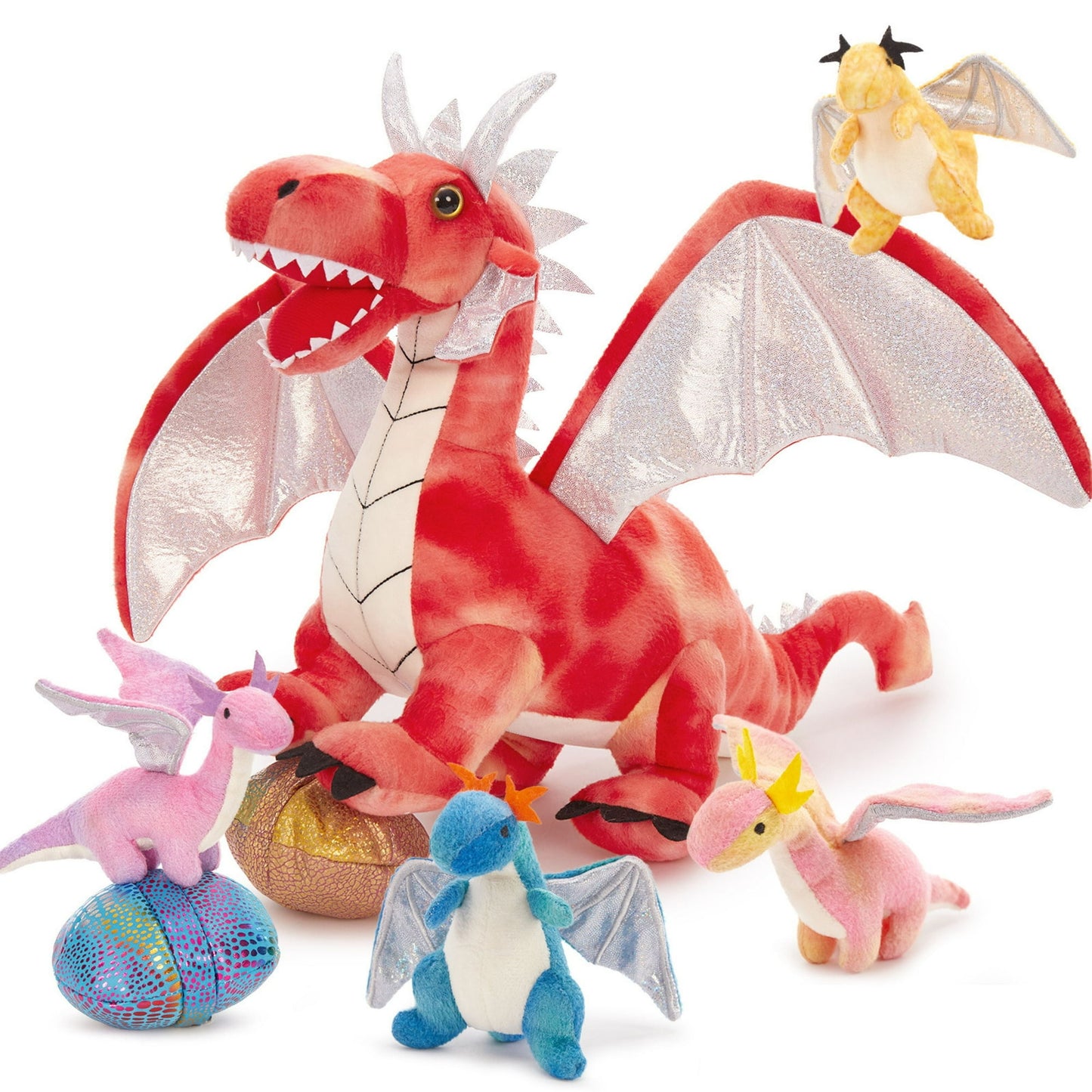 7 Piece Dragon Stuffed Animals, 21.6 Inch Large Mommy