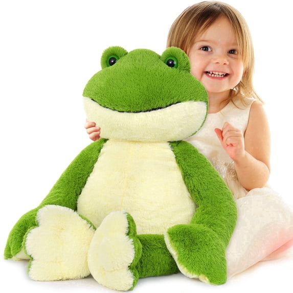 Tezituor Giant Frog Stuffed Animal Large Plush Toy Soft Body Pillow Fit Kid & Adult Gifts