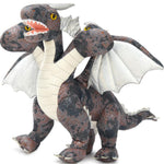 Triple-Headed Flying Dragon Plush Toys, Grey/Pink, 21.6 Inches