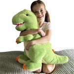 Cute T-rex Plush Toy - Dinosaur Stuffed Animals, 26 Inches - Big Green Dino Plush Toys - Cute Cartoon Dinosaur Plush Pillows for Kids - Jurassic Park Stuffed Animals - Christmas/Birthday/Valentine's Day/Baby Shower Gift for Kids Teens Adults