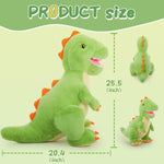 Cute T-rex Plush Toy - Dinosaur Stuffed Animals, 26 Inches - Big Green Dino Plush Toys - Cute Cartoon Dinosaur Plush Pillows for Kids - Jurassic Park Stuffed Animals - Christmas/Birthday/Valentine's Day/Baby Shower Gift for Kids Teens Adults