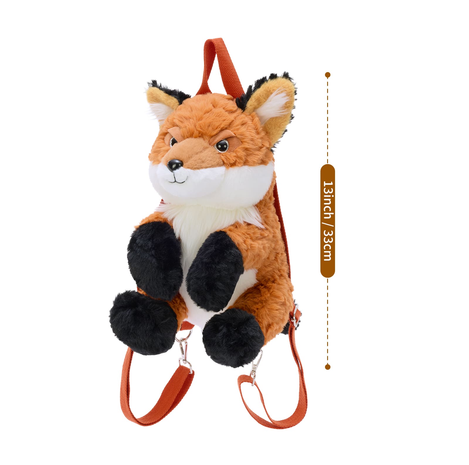 amazon fox mini backpack Plush with Three Fox Plushies Inside Tri-Color Tube Kit, 75 Color:Tri/Black Gator F12697