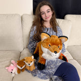 Fox Plush Crossbody Bag with Three Mini Fox Plushies Inside