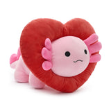 16 Inch Pink Axolotl Plush Toy with Plush Heart-Shaped Collar