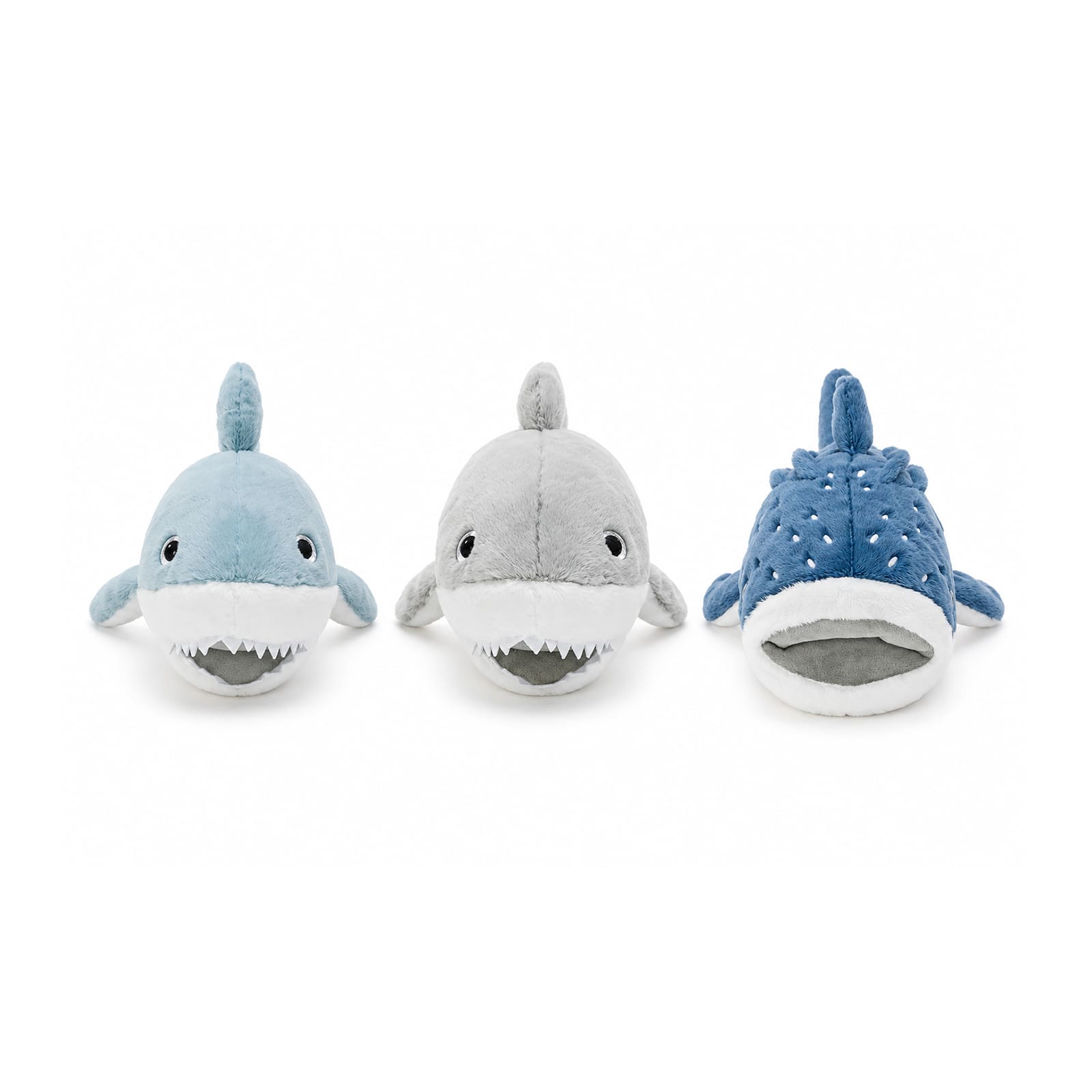 Three Pcs 15.7" Marine Plush Toy Set ( Shark, Whale Shark, Hammerhead )