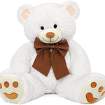 MorisMos Stuffed Animals - Big White Teddy Bear Plush Toys -Giant Teddy Bear Plush Dolls - Valentine's Day Teddy Bears&Gifts for Boyfriend/Girlfriend - ' We Can Bearly Wait' Teddy Bear Theme Baby Shower Decor Ideas - Gender Reveal Party Teddy Bear Decorations -Birthday/Christmas/Graduation Gift for friends - Romantic Anniversary Gift for Wife/Husband