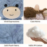 Four 8.7 Inch Cow Plush Toy Set Farm Stuffed Animals