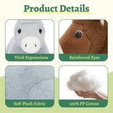 6-Piece Donkey Plush Toy Set Soft Farm Stuffed Animal Gifts for Kids
