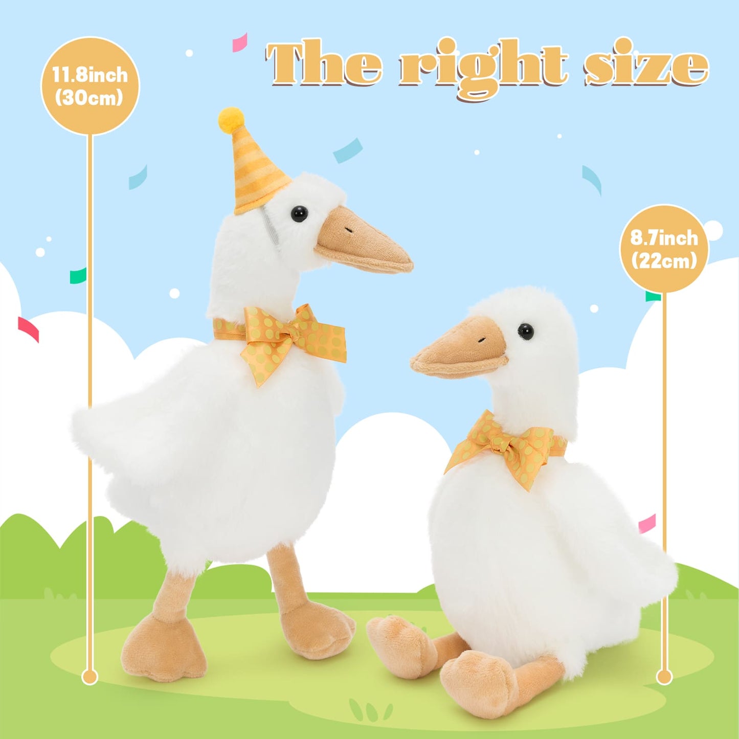 High-quality kawaii goose stuffed animal plush toy, cute home decor piece, cuddly companion, and unique gift for kids, teens, and plush lovers.