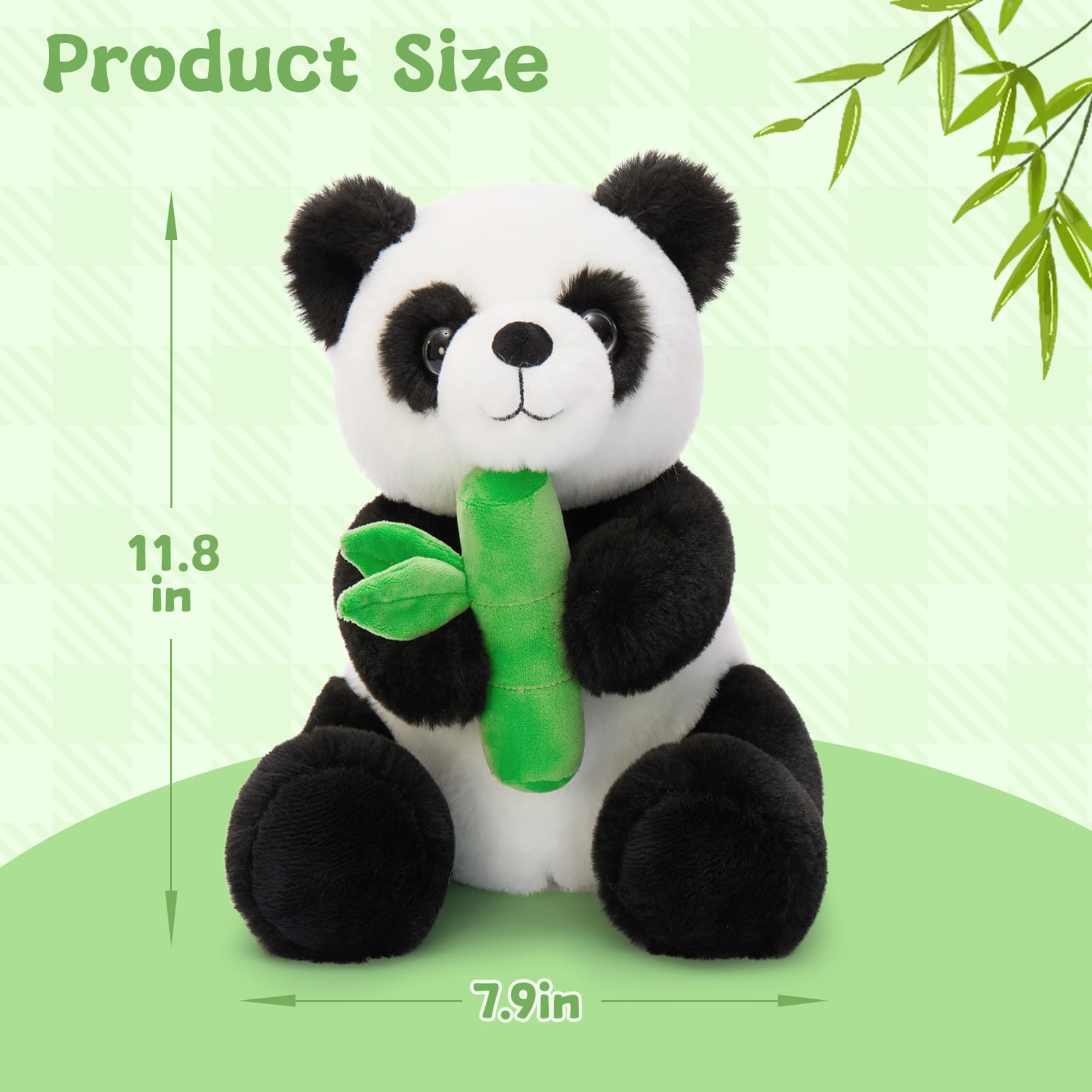 4 PCS Panda Plush Toy Set Stuffed Animal Bundle, 11.8 Inches