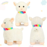 Alpaca Stuffed Animals Bulk - 5 Pcs Lamb Plush Toys - Cute Beige Sheep Plush Toys - Stuffed Animal Lamb Babies with Their Mom - Plushy Cuddly Companion for Girls Boys