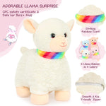 Alpaca Stuffed Animals Bulk - 5 Pcs Lamb Plush Toys - Cute Beige Sheep Plush Toys - Stuffed Animal Lamb Babies with Their Mom - Plushy Cuddly Companion for Girls Boys