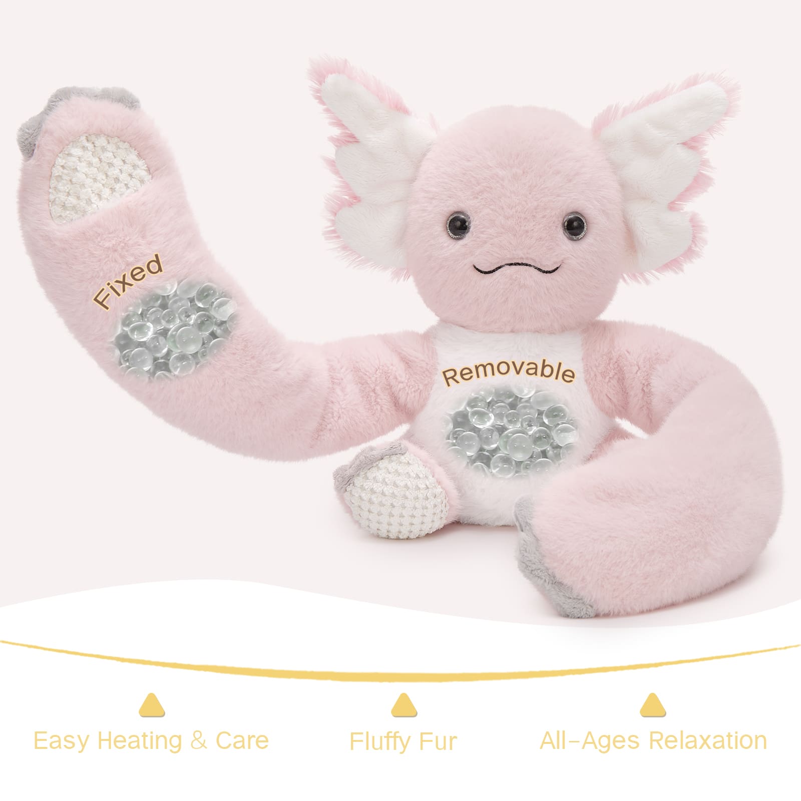 Axolotl Wighted Plush Pillows with 20 Inches Long Arms, Pink, 3.8 LB