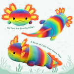 39-inch Rainbow Axolotl Plush Toys - Big Axolotl Stuffed Animals - Squishy Sofa Throw Pillows - Christmas Birthday Gift for Friends