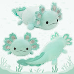 39-inch Mint Green Axolotl Plush Toys - Big Axolotl Stuffed Animals - Squishy Sofa Throw Pillows - Christmas Birthday Gift for Friends