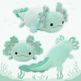 39-inch Mint Green Axolotl Plush Toys - Big Axolotl Stuffed Animals - Squishy Sofa Throw Pillows - Christmas Birthday Gift for Friends