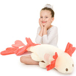 Axolotl Plush Toy Salamander Long Throw Pillow, 43 Inches - MorisMos Stuffed Animals