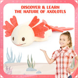 Axolotl Plush Toy Salamander Long Throw Pillow, 43 Inches - MorisMos Stuffed Animals