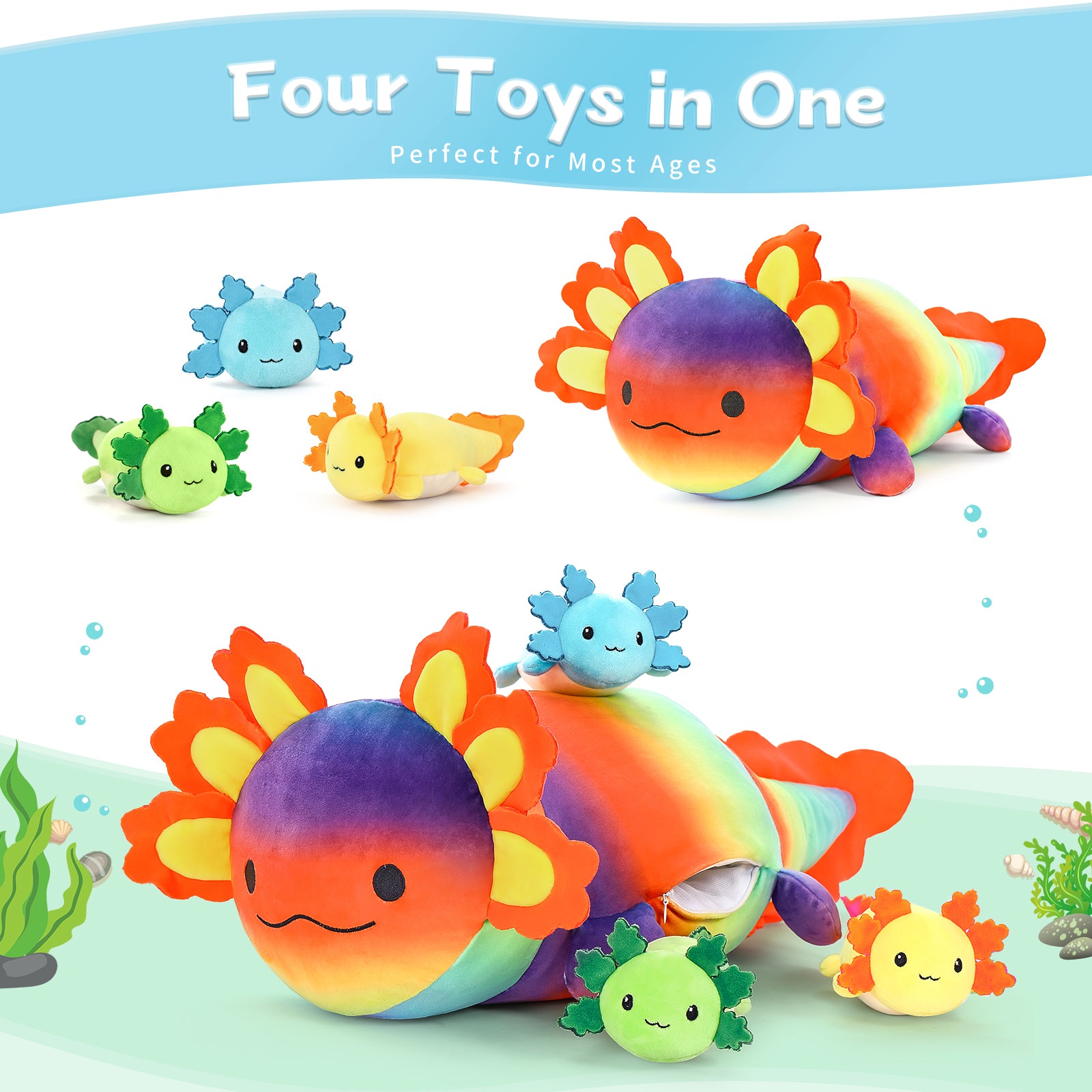 Axolotl Plush Toys Salamander Stuffed Animals, 23.5 Inches