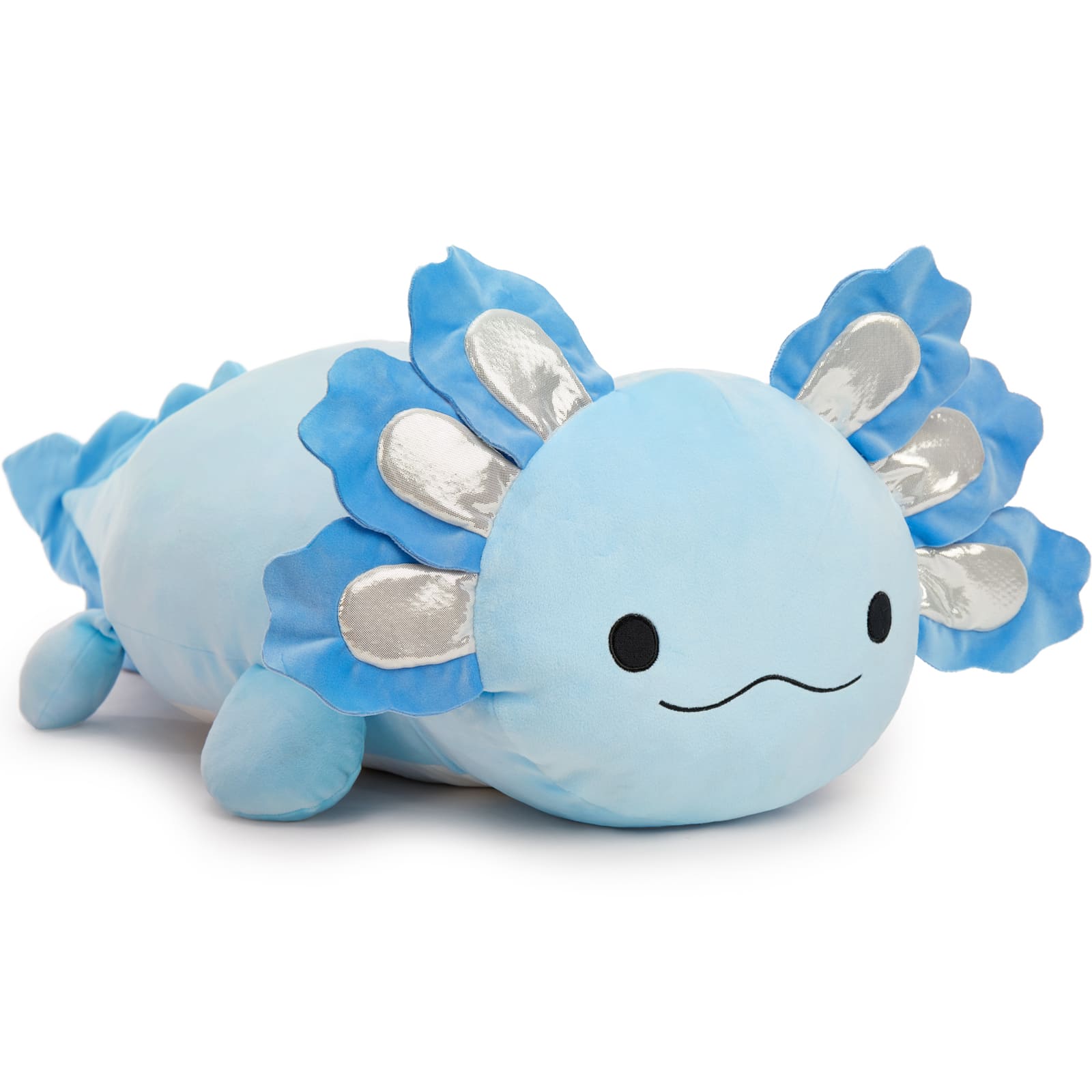 Giant Axolotl Plush Pillow Salamander Stuffed Animals, Pink/Blue, 39 Inches