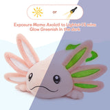 4 Pcs Large Axolotl Stuffed Animals - Axolotl Stuffed Animal Mommy 31.4" with 3 Baby Axolotl Plushies in Tummy - 4 Piece of Cute Axolotl Plush Pillow Toys for Kids - Glow-in-the-dark Salamander Stuffed Animals - Cool Amphibians Plush Toys -  Christmas/Birthday Gift for Friends