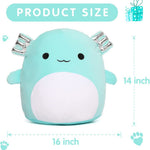 Axolotl Plush Toy, Mint Green, 16 Inches - MorisMos Stuffed Animals