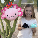 Axolotl Plush Toys - 4 Pcs Axolotl Stuffed Animals Bulk - Cute Salamander 24 Inches Plush Dolls - Stuffed Animal Salamander Babies with Their Mom - Axolotl Cushion Pillow Soft Toys - Gifts for Boys Girls