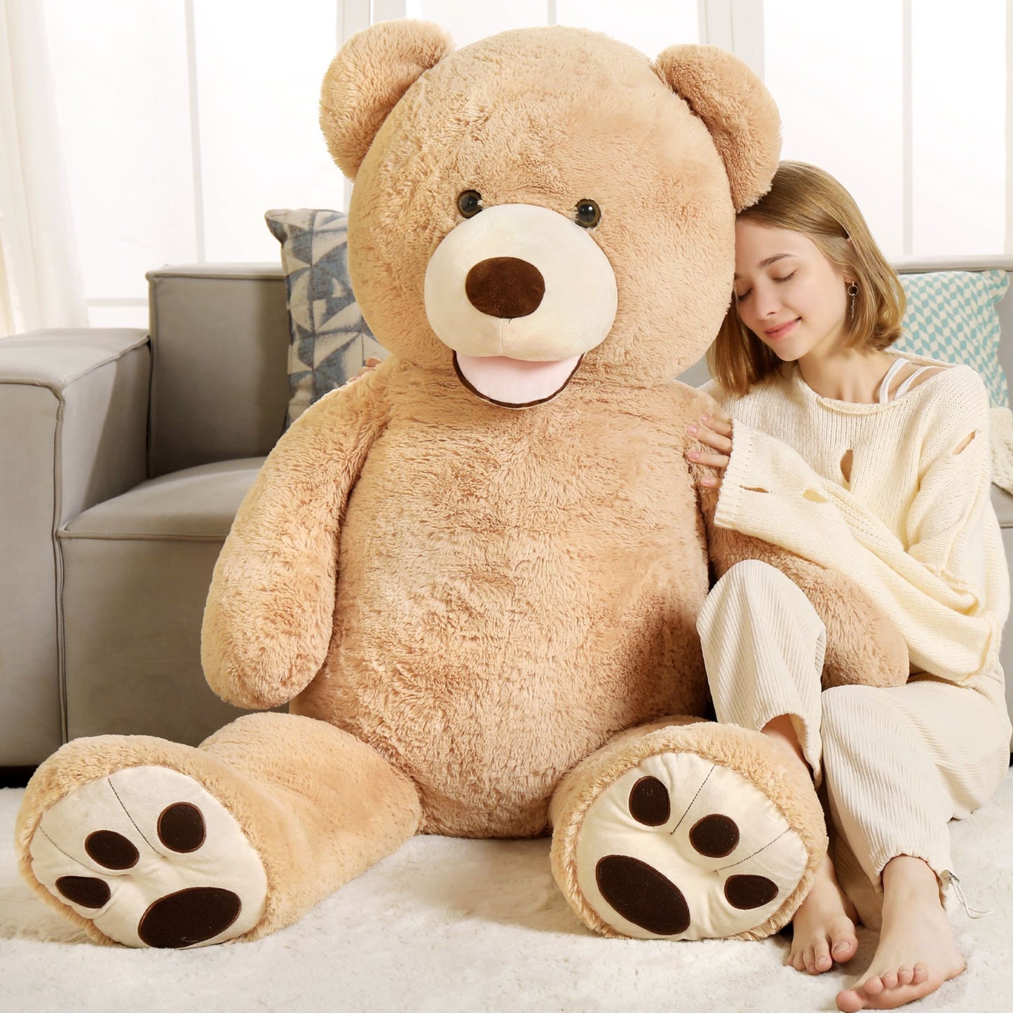 MorisMos 5ft Teddy Bear Stuffed Animals with Footprints Plush Toy
