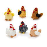 6 Piece Chicken Stuffed Animal Set 6 Inch Farmyard Plush Toys