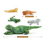 Realistic Lizard Family Plush Toy with Four Baby Lizards