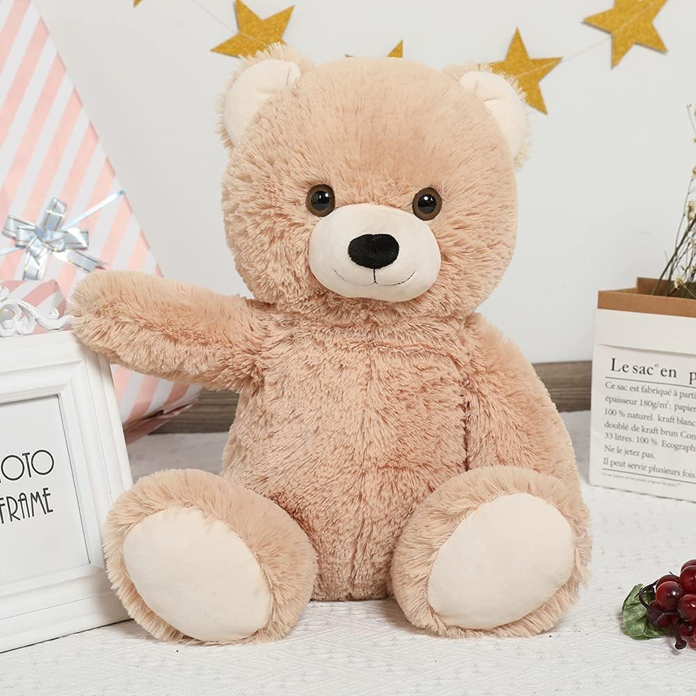 Teddy Bear Stuffed Toy, Light Brown/White, 18 Inches