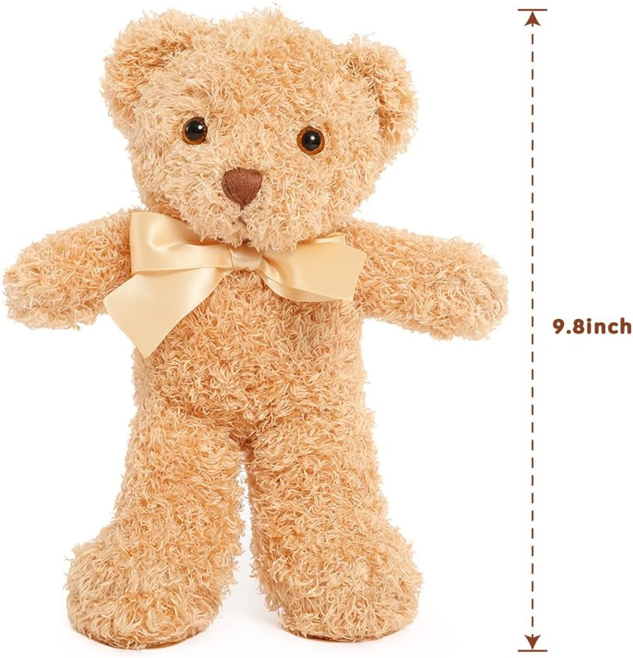 Teddy Bear Stuffed Animals Bulk - Valentine's Day Teddy Bear Plush Toys - Teddy Bear Theme Baby Shower Centerpieces - Cheap Bulk Wholesale Teddy Bear Plushies - Cute 10 Inches Small Teddy Bear Plush Dolls - Valentine's Day Gift for Girlfriend/Boyfriend - Pink/Brown/Blue Stuffed Teddy Bears - Free Shipping