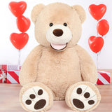 Giant Teddy Bear Plush Toys - Brown Teddy Bear Plush Dolls - Smiling Teddy Bear Stuffed Animals - Valentine's Day Teddy Bear Plushies - Teddy Bear Theme Baby Shower - We Can Bearly Wait Baby Shower Decor