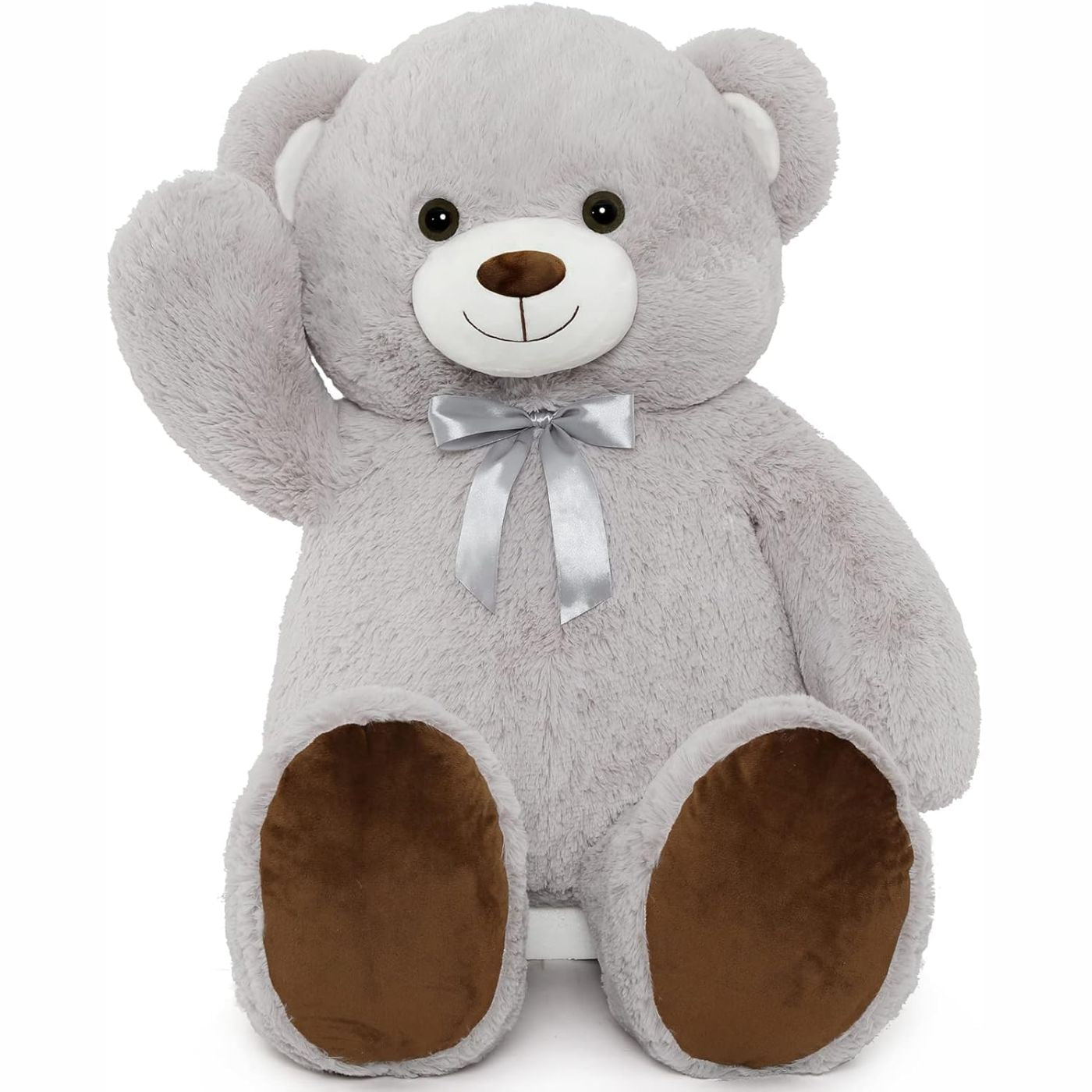 MorisMos Stuffed Animals - Giant Grey Teddy Bear Plush Toys - 41 Inches Teddy Bear Plush Dolls - Valentine's Day Teddy Bears&Gifts for Boyfriend/Girlfriend - ' We Can Bearly Wait' Teddy Bear Theme Baby Shower Decor Ideas - Gender Reveal Party Teddy Bear Decorations -Birthday/Christmas/Graduation Gift for friends - Romantic Anniversary Gift for Wife/Husband