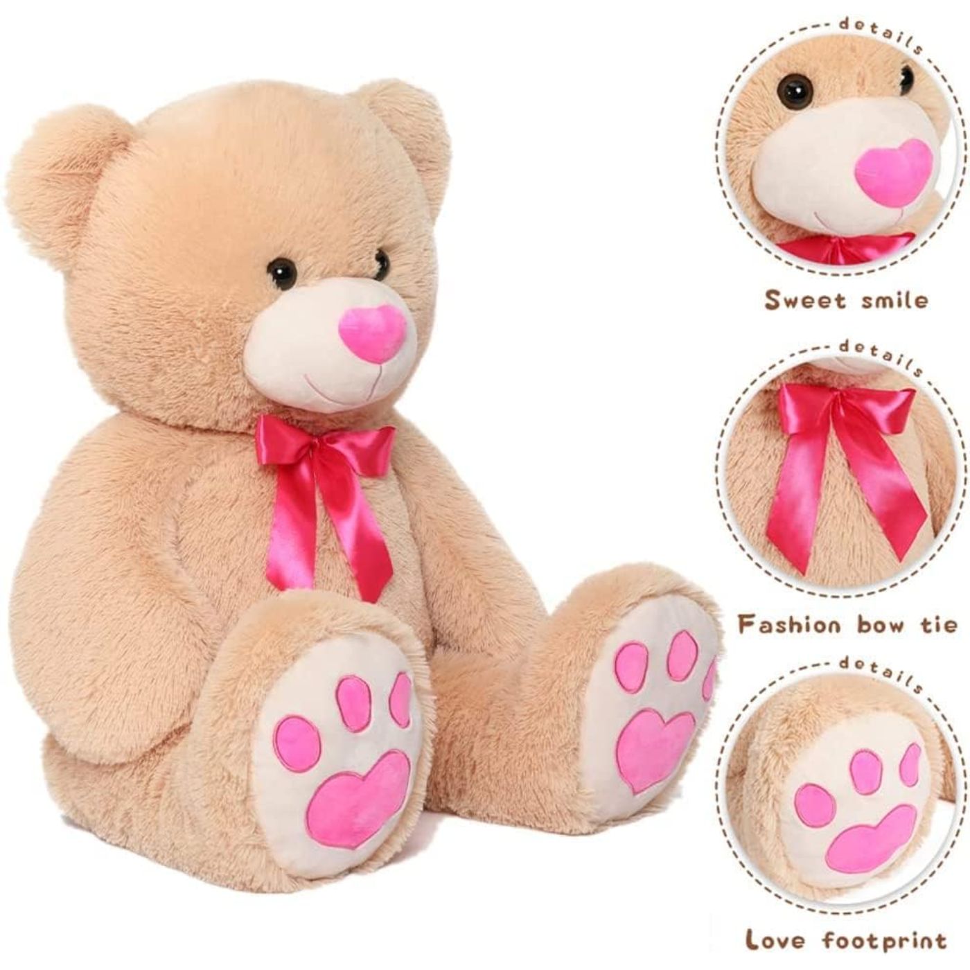 Valentine's Day Teddy Bear Stuffed Animals - Big 36 Inches Teddy Bear Plush Toys - Valentine's Day Gift for Girlfriend/Boyfriend - Fluffly Cuddly Plushy Fluffy Toy - Cute Teddy Bear Plush Pillows for Kids - Christmas/Birthday Gift for Children/Teens/Adults - Romantic Anniversary Gift for Wife/Husband - Wedding Gift Ideas for Friends - Free Shipping