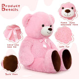 MorisMos Stuffed Animals - Giant Pink Teddy Bear Plush Toys - 41 Inches Teddy Bear Plush Dolls - Valentine's Day Teddy Bears&Gifts for Boyfriend/Girlfriend - ' We Can Bearly Wait' Teddy Bear Theme Baby Shower Decor Ideas - Gender Reveal Party Teddy Bear Decorations -Birthday/Christmas/Graduation Gift for friends - Romantic Anniversary Gift for Wife/Husband