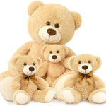 Stuffed Animals With Babies In The Belly - One Big Teddy Bear with Three Small Teddy Bears - Teddy Bear Theme Baby Shower Decorations - Valentine's Day Teddy Bear Plush Toys - Soft Cuddly Plush Brown Bear - MorisMos Stuffed Animals