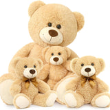 Stuffed Animals With Babies In The Belly - One Big Teddy Bear with Three Small Teddy Bears - Teddy Bear Theme Baby Shower Decorations - Valentine's Day Teddy Bear Plush Toys - Soft Cuddly Plush Brown Bear - MorisMos Stuffed Animals