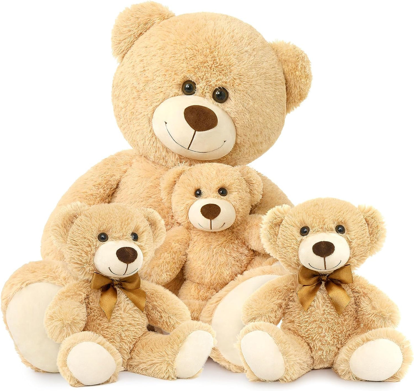Stuffed Animals With Babies In The Belly - One Big Teddy Bear with Three Small Teddy Bears - Teddy Bear Theme Baby Shower Decorations - Valentine's Day Teddy Bear Plush Toys - Soft Cuddly Plush Brown Bear - MorisMos Stuffed Animals